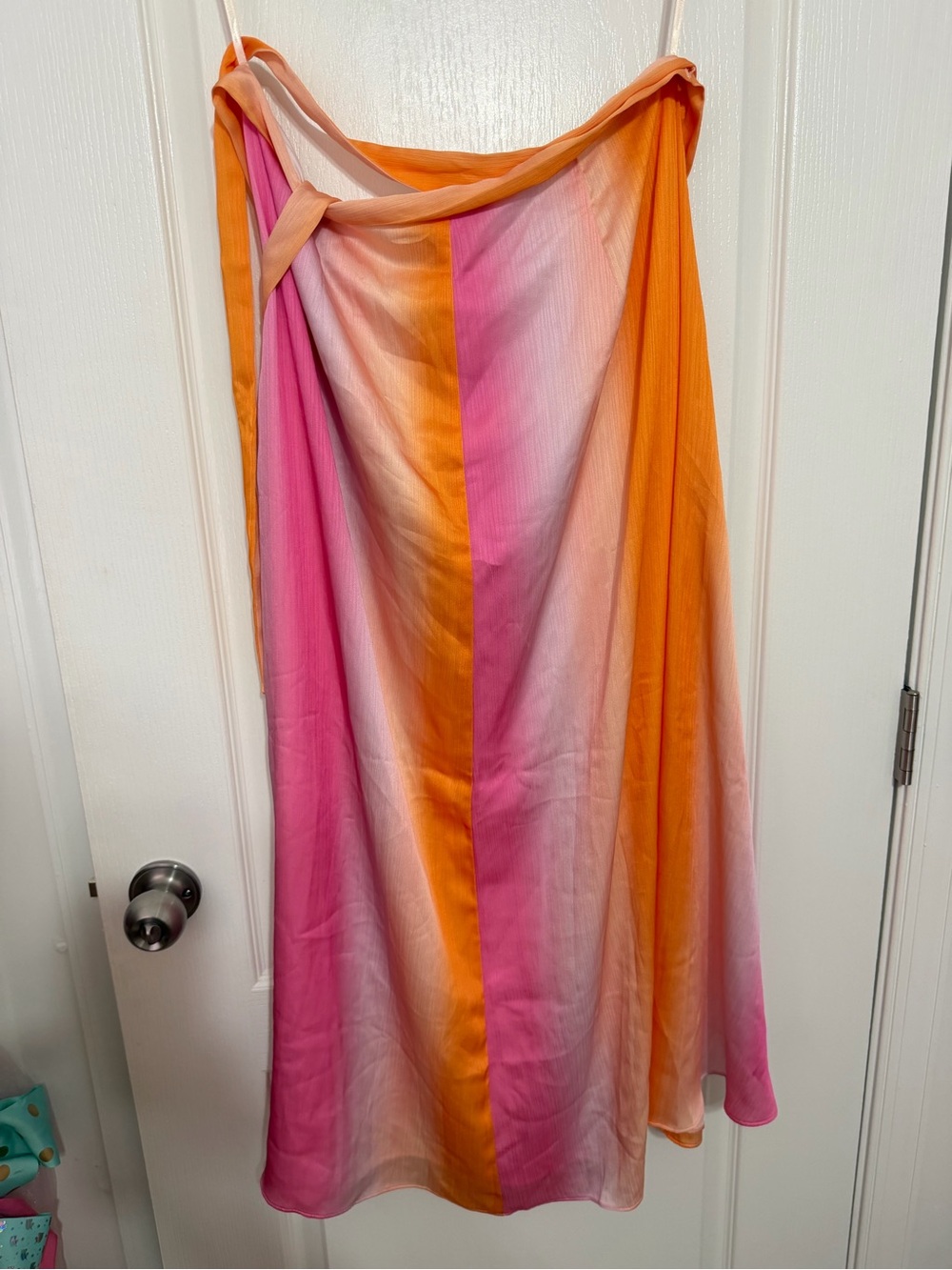 BCBGMaxazria Pink & Orange Ombre Wrap Skirt NWT